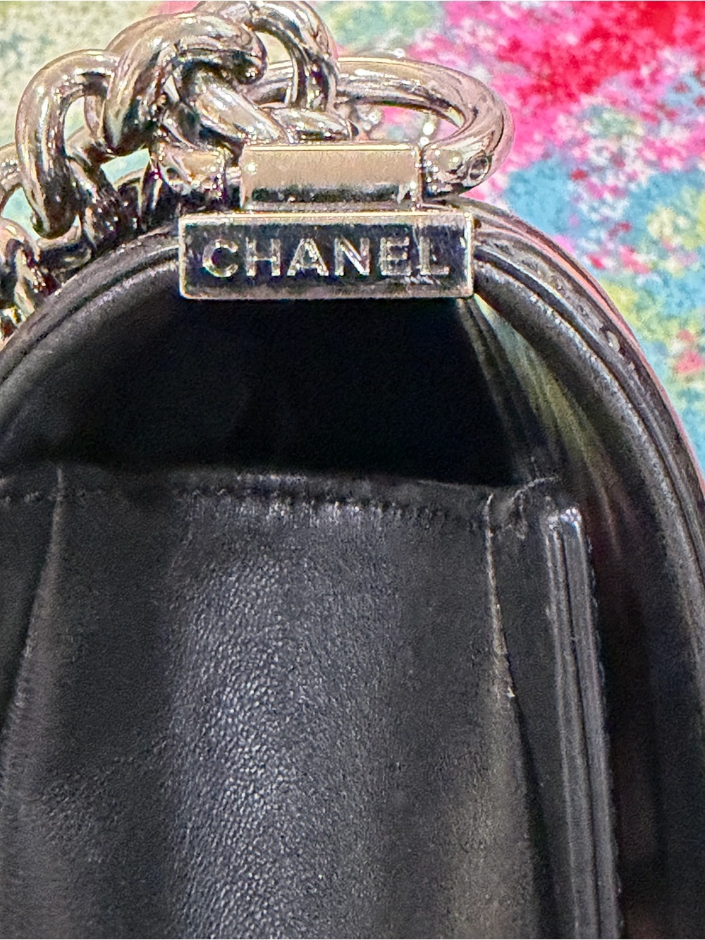 CHANEL Quilted Patent Leather Shoulder Bag in Dark Brown - Picture 5 of 5